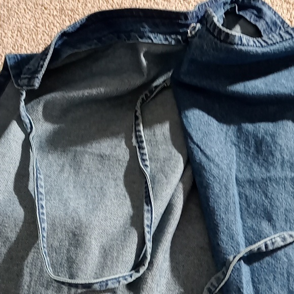 Denim Wrap Mini Skirt in Blue - Picture 7 of 7